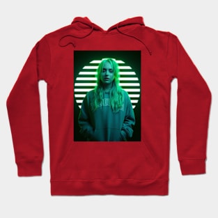 Billie Eilish Neon Light graphic Hoodie